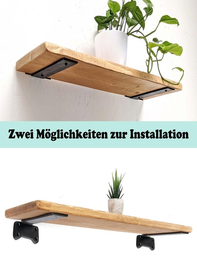 MLOQI 6pcs Black Stainless Steel Industrial Shelf Brackets, 12.5cm, Wall Mount, Shelf Holder - Image 5